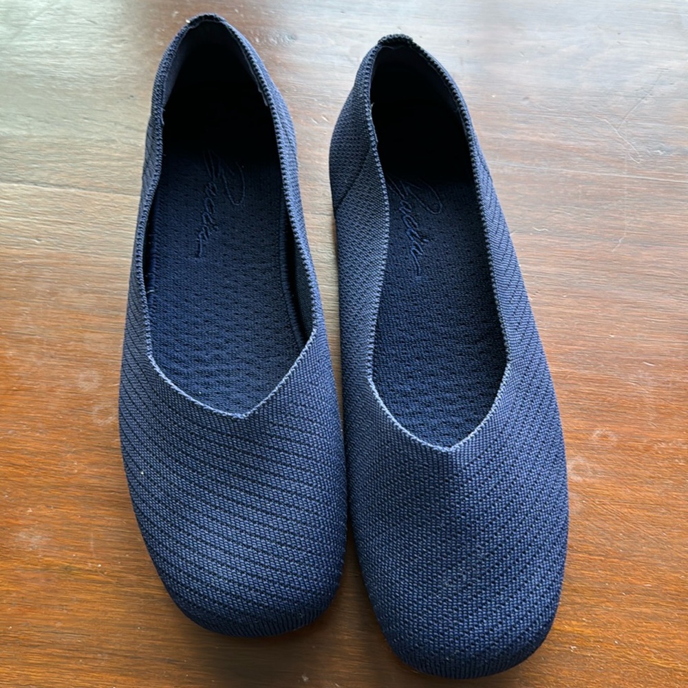 Bacia women’s blue slip on dress flat with ballet toe.  Never worn.  Size 7.5